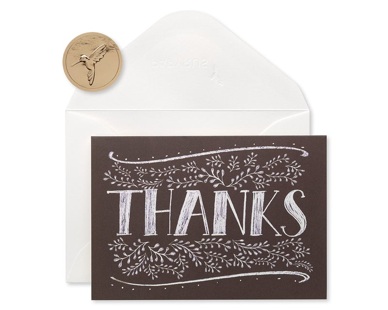 Papyrus Thank You Cards with Envelopes, Floral Chalkboard (14-Count) - Image 1